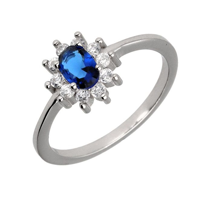 Silver Ring Sapphire #6 #6.5 #7 #7.5 #8 #8.5