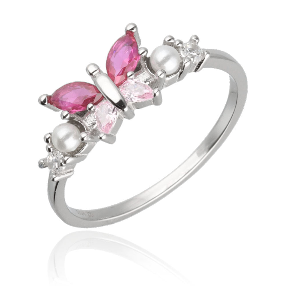 Silver Ring Us Size #6 #6.5 #7 #7.5 #8 #8.5 Red Steel Jade Pink