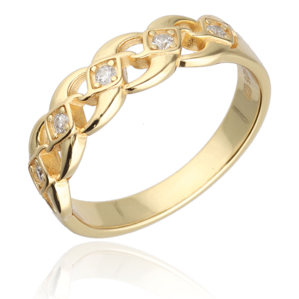 Silver Ring Gold Plated Us Sizes #6 #6.5 #7 #7.5 #8 #8.5