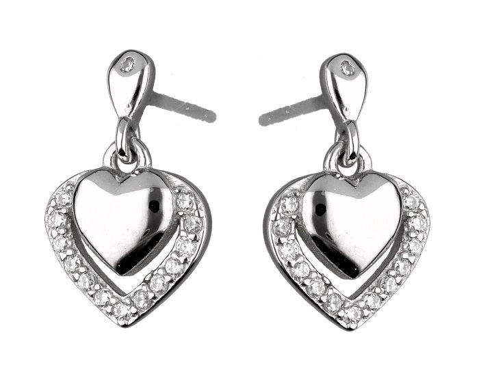 Silver Earrings Heart