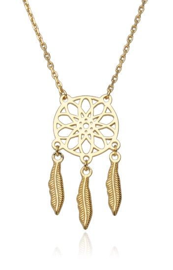 Silver Necklace Gold Plated Dream Catcher