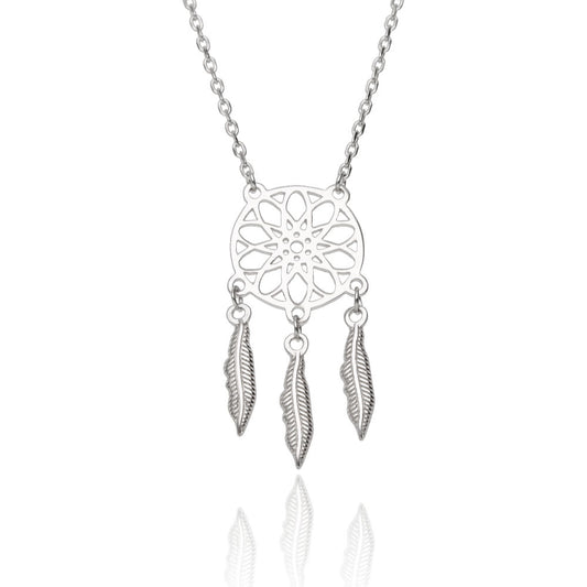 Silver Necklace Dream Catcher