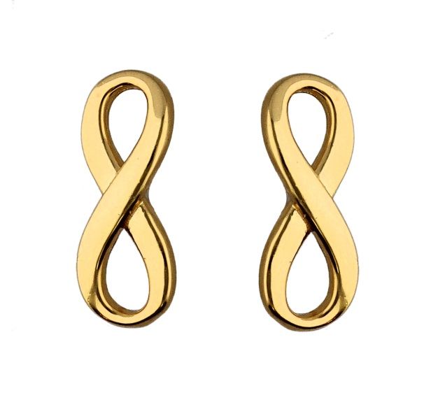 Silver Earrings Gold Plated Infinity