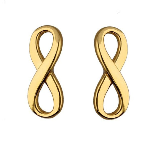 Silver Earrings Gold Plated Infinity