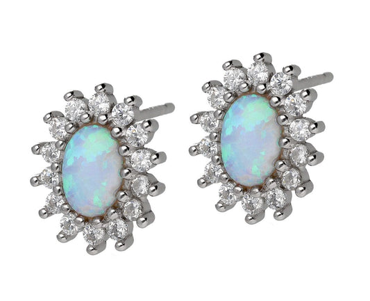 Silver Earrings Opal Op016