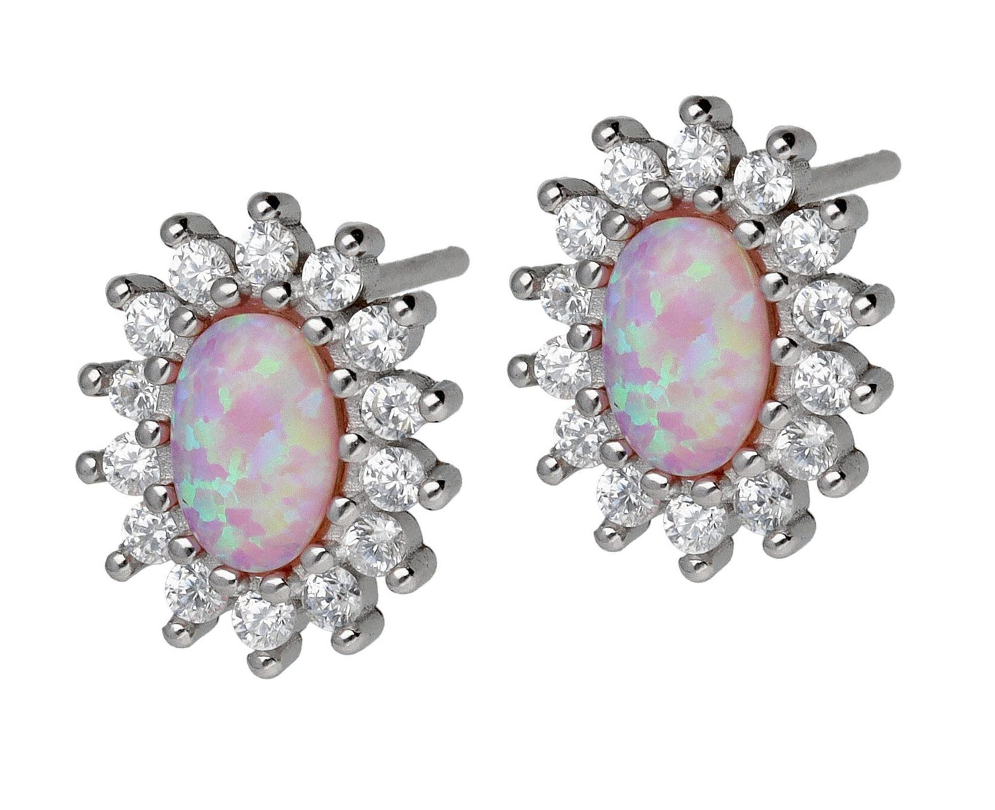 Silver Earrings Opal Op58