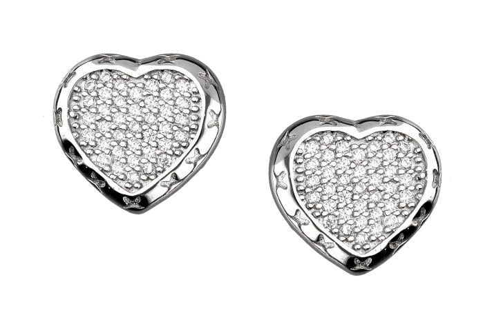 Silver Earrings Sg200-E Ae4288 Heart 