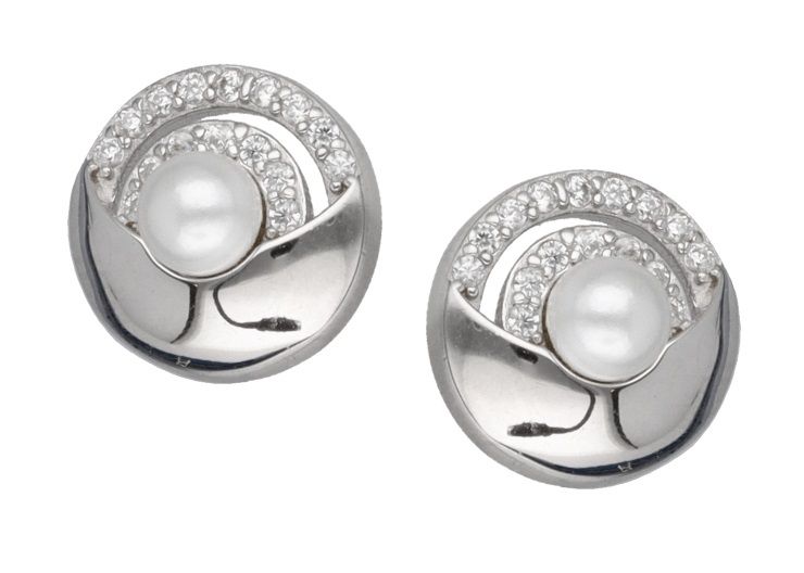 Silver Earrings Pearl