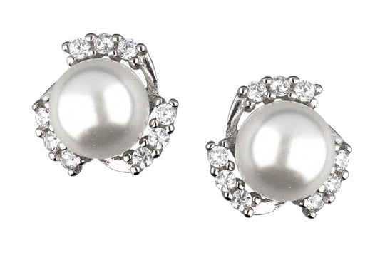 Silver Earrings Pearl