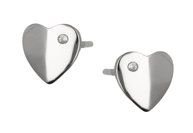 Silver Earrings Heart