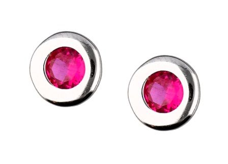 Silver Earrings Ruby