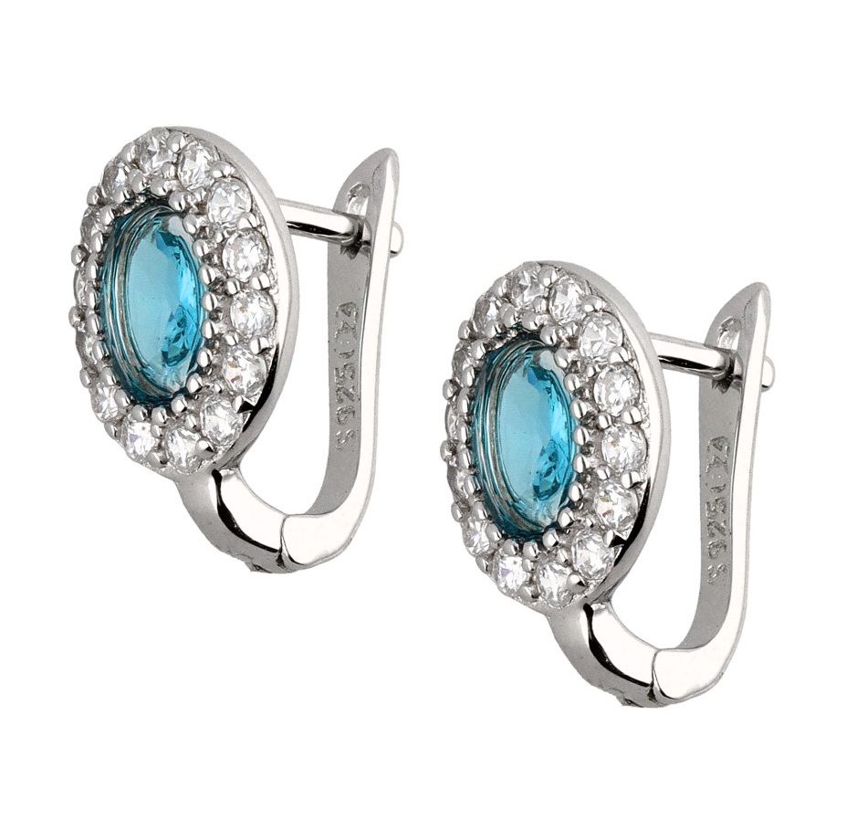 Silver Earrings Aquamarine