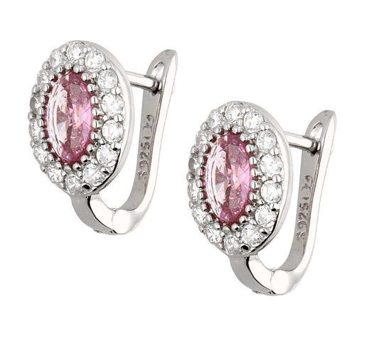 Silver Earrings Pink