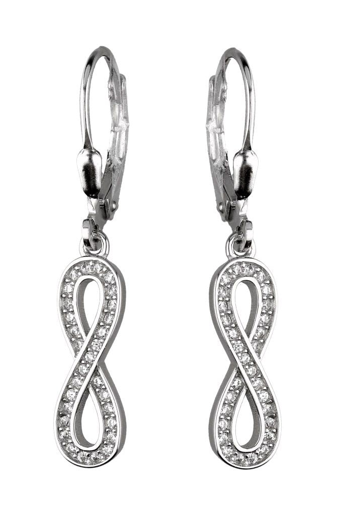 Silver Earrings Infinity English Long