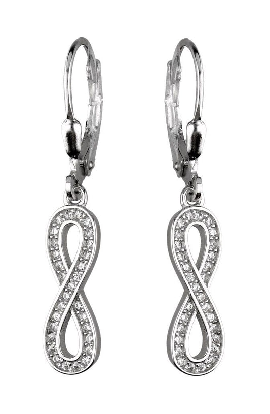 Silver Earrings Infinity English Long