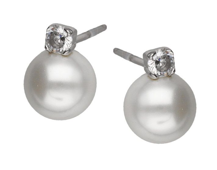 Silver Earrings Pearl