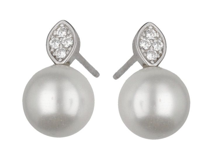 Silver Earrings Pearl