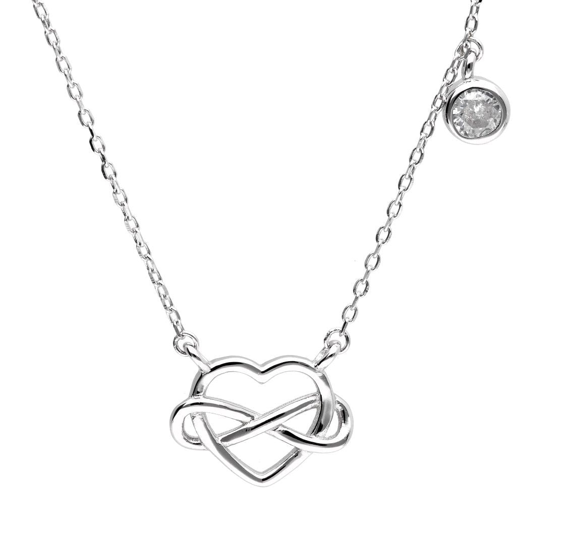 Silver Necklace Infinity Heart