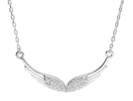 Silver Necklace Wings