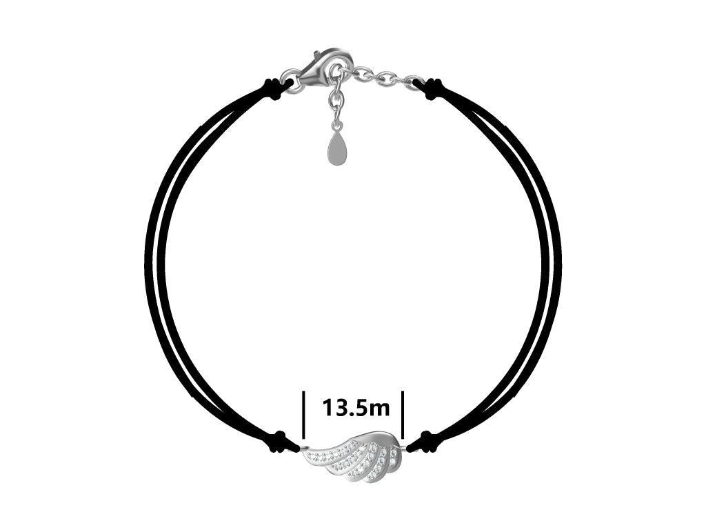 Silver Bracelet Black Wings