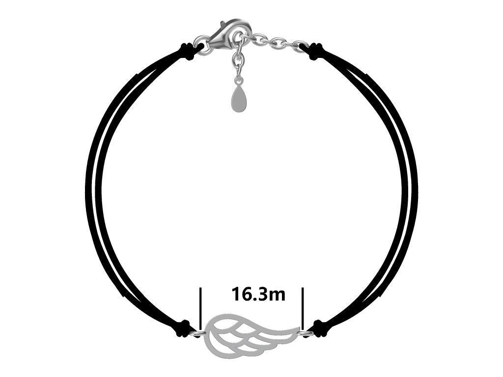 Silver Bracelet Black Wings