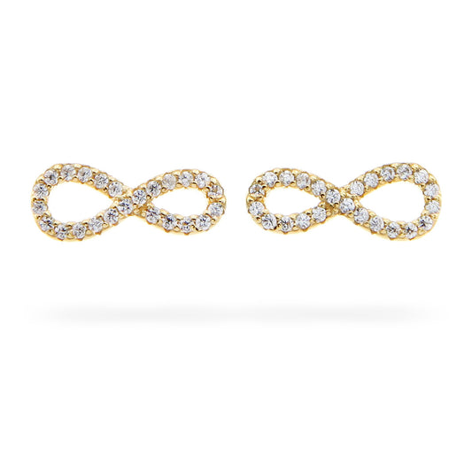 Silver Earrings Ae137 Gold Infinity