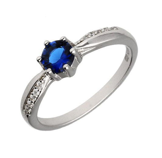 Silver Ring Us Size: #6 #6.5 #7 #7.5 #8 #8.5 Sapphire