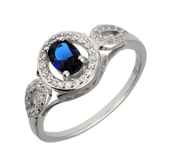 Silver Ring Us Size: #6 #6.5 #7 #7.5 #8 #8.5 Sapphire