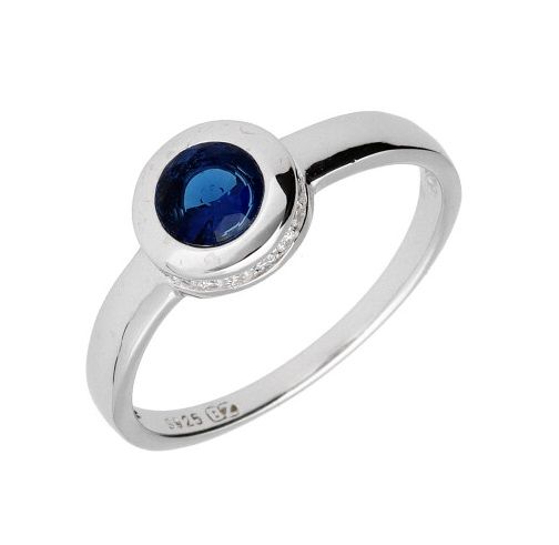 Silver Ring Us Size: #6 #6.5 #7 #7.5 #8 #8.5 Sapphire