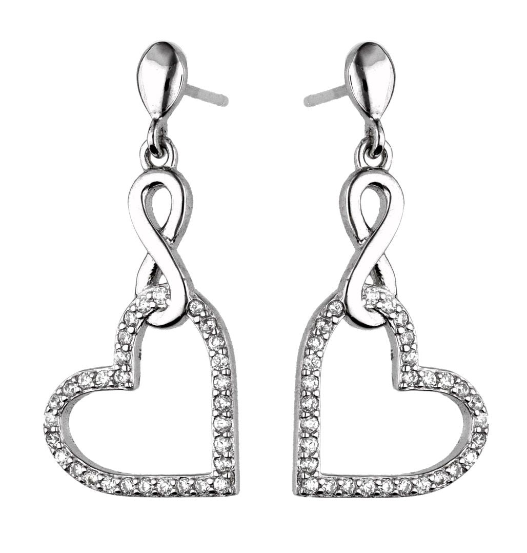 Silver Earrings Infinity Heart