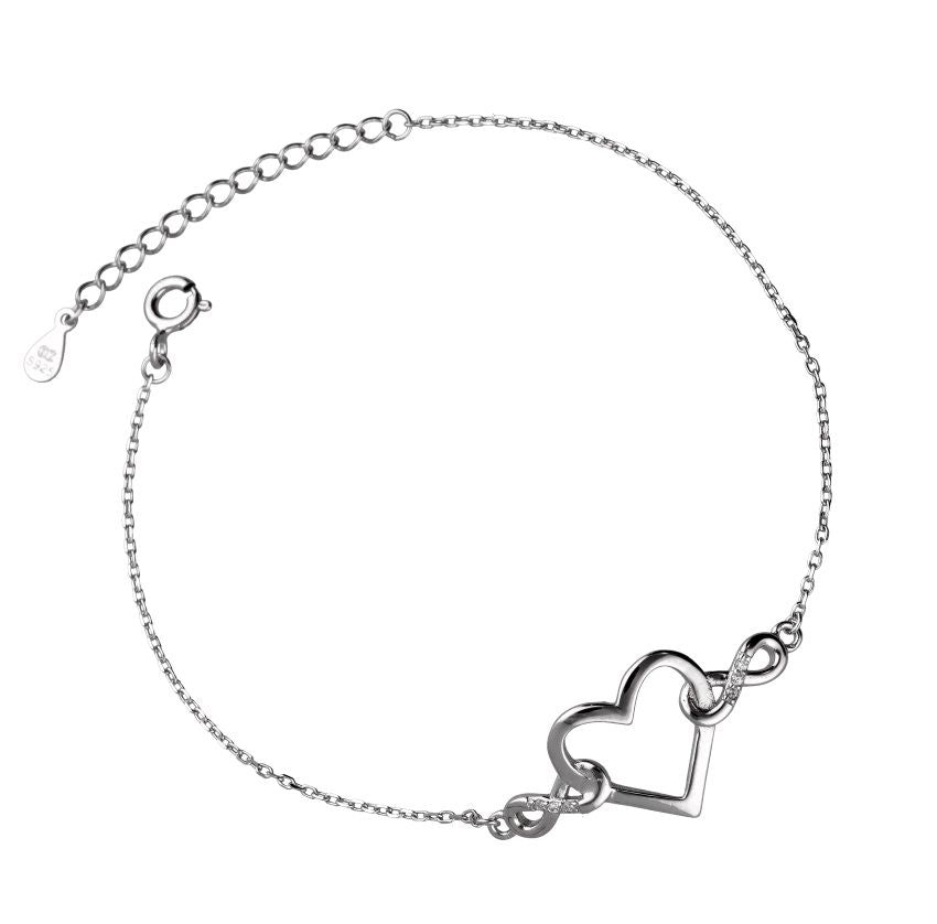 Silver Bracelet Infinity Heart