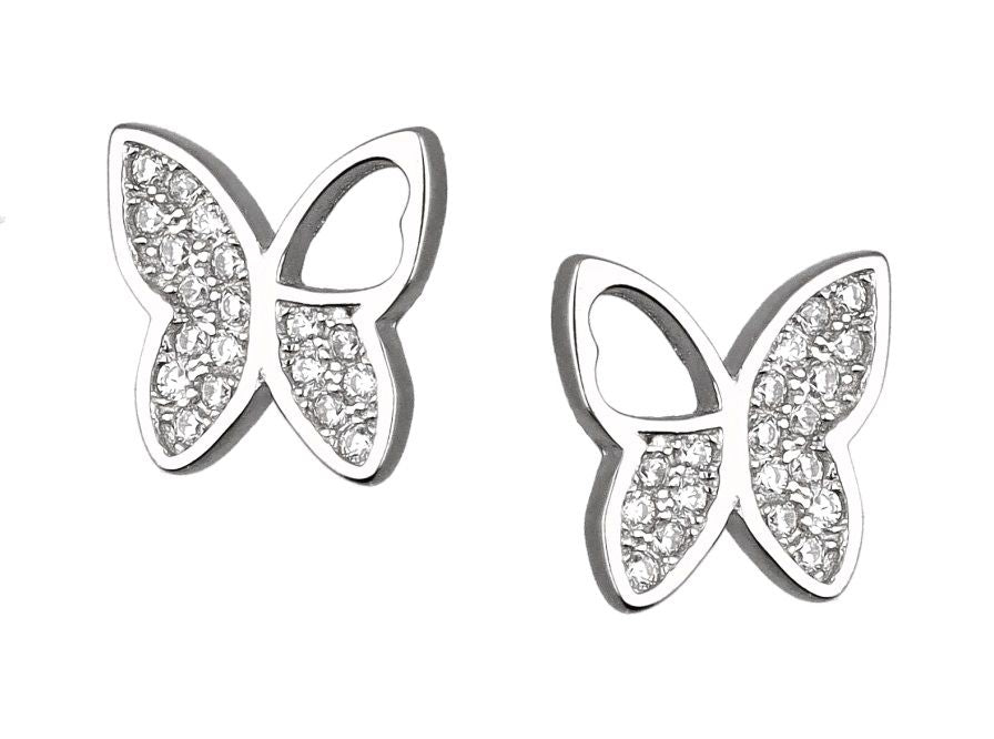 Silver Earrings Butterfly