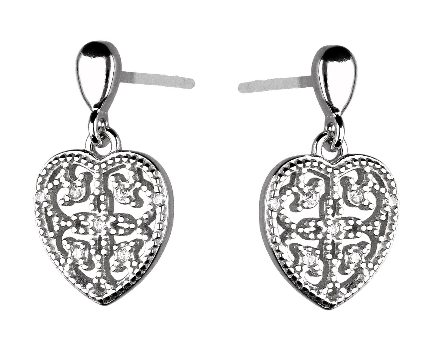 Silver Earrings Heart