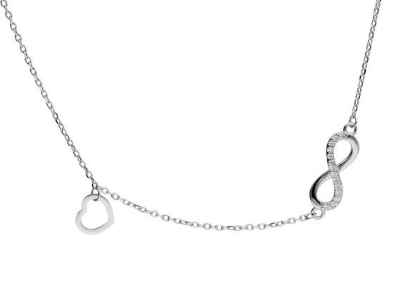 Silver Necklace Infinity Heart