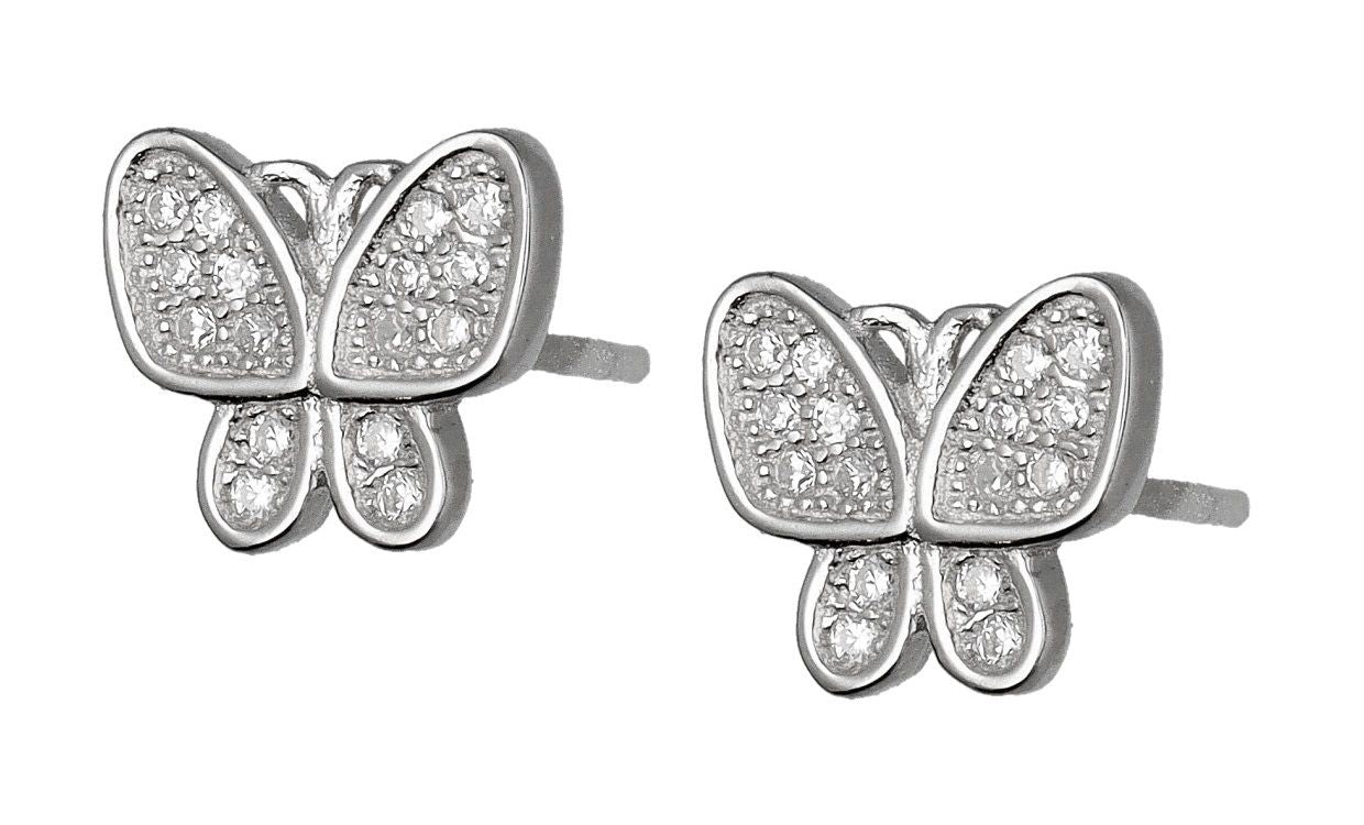 Silver Earrings Butterfly