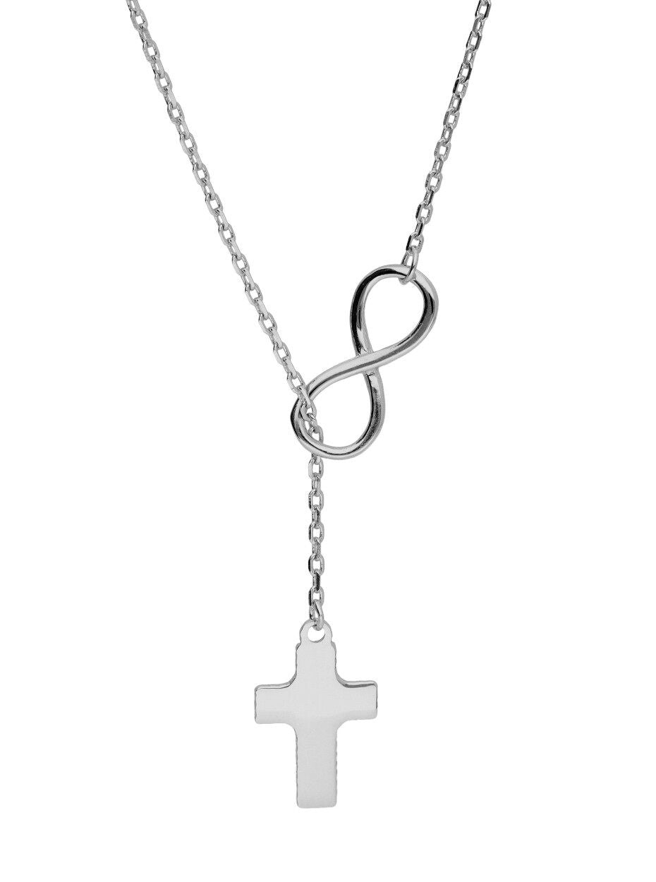 Silver Necklace Infinity Cross