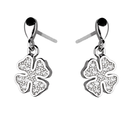 Silver Earrings Clover