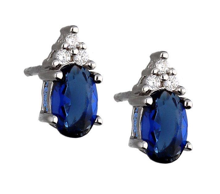 Silver Earrings Sapphire