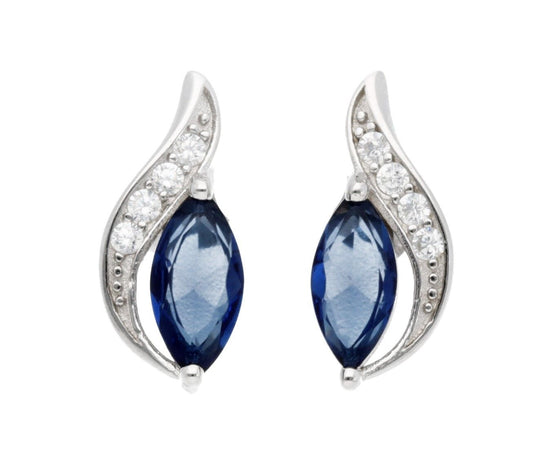 Silver Earrings Sapphire