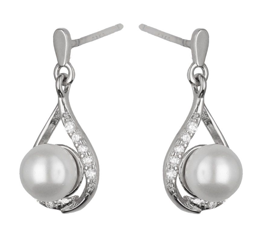 Silver Earrings Pearl