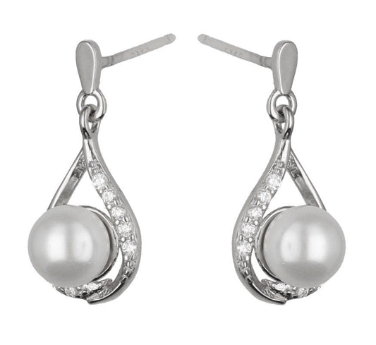 Silver Earrings Pearl