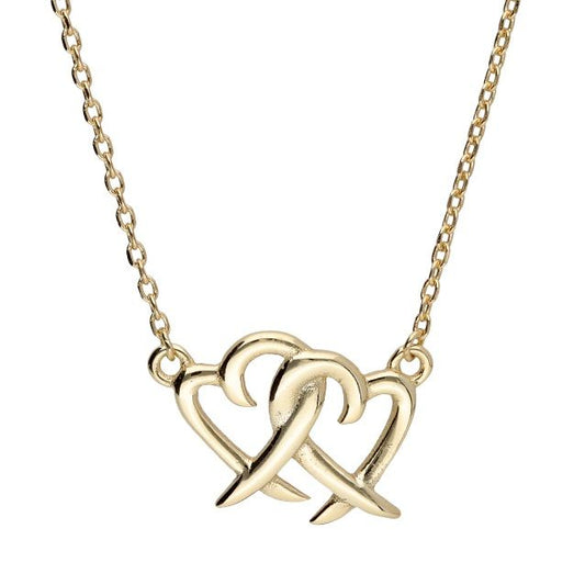 Silver Necklace Gold Plated Heart