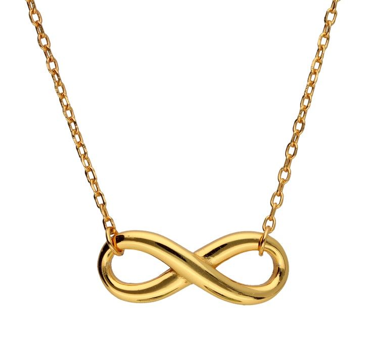 Silver Necklace Gold Plated Infinity