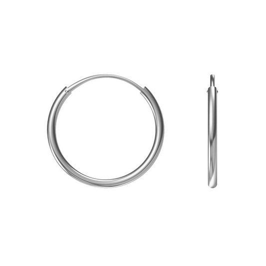 Silver Earrings Hoop 2x20 mm Infinity Closure