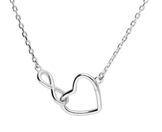 Silver Necklace Infinity Heart