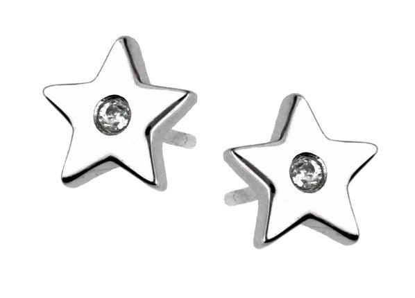 Silver Earrings Star Kids