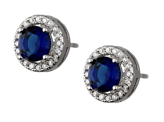 Silver Earrings Sapphire