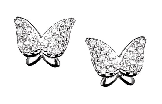 Silver Earrings Butterfly