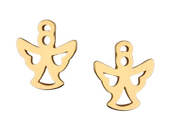 Silver Earrings Angel Gold Plated