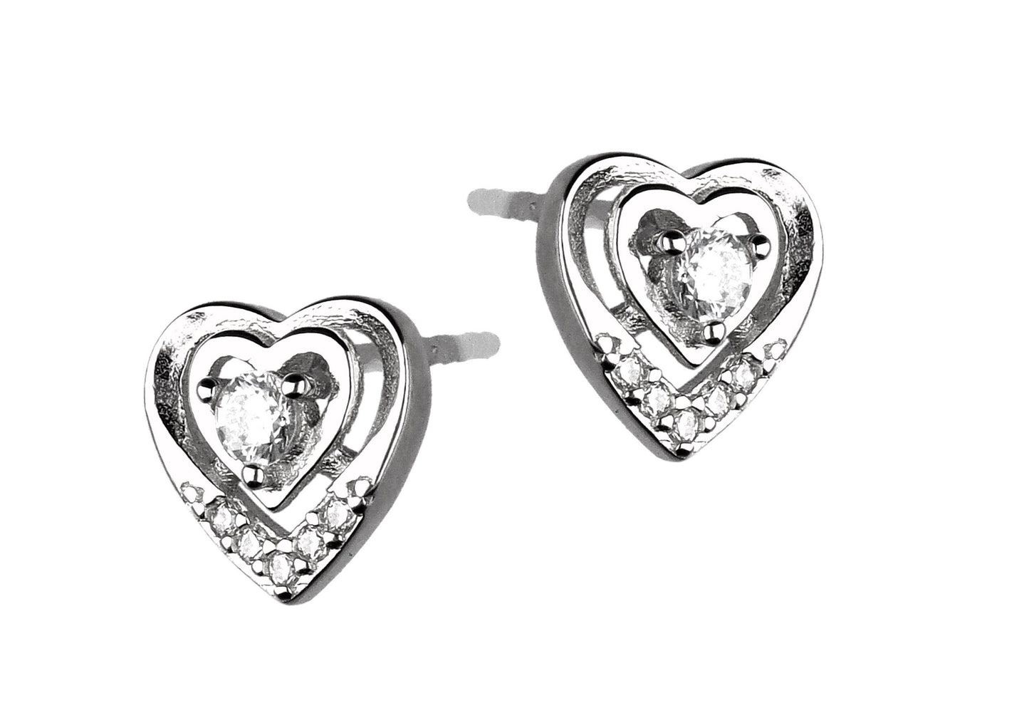 Silver Earrings Heart